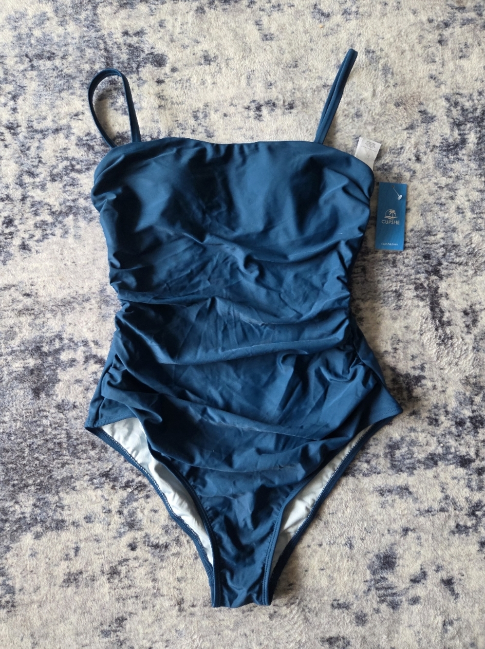 Cupshe Deep Teal Ruched One-Piece Swimsuit